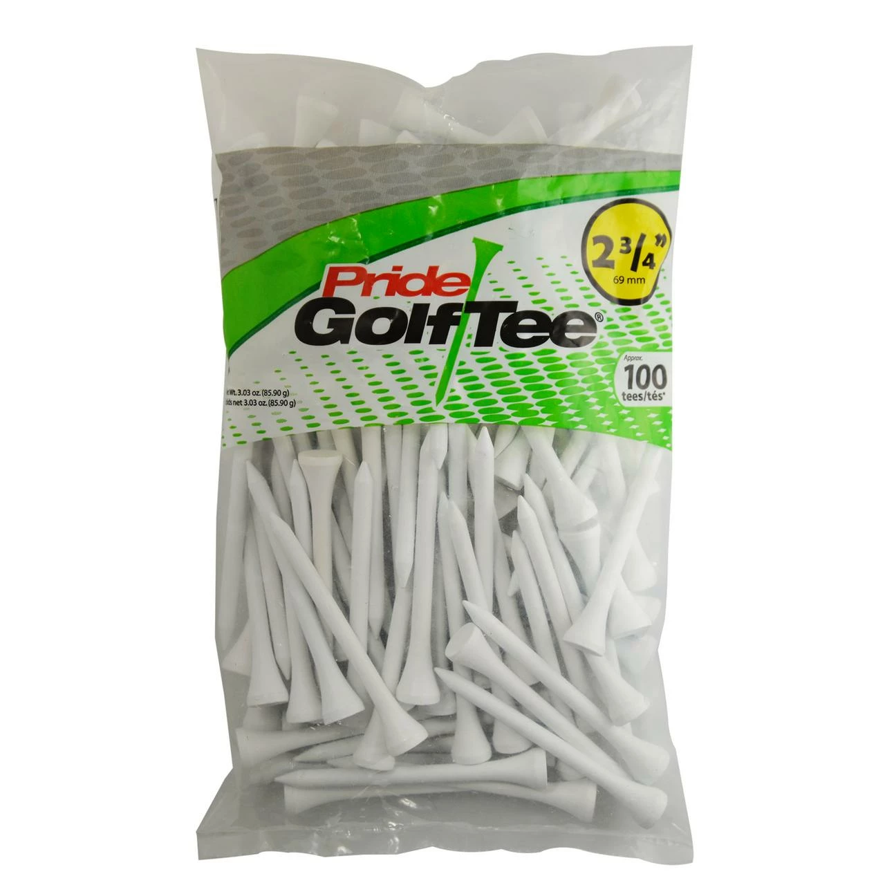 PRIDE SPORTS Deluxe White 2 3/4 Inch Tees (100 Count)