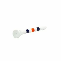 Ztech White 2 3/4 Inch Tees With Orange & Blue Stripes (100 Count)