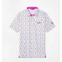 Barstool Men's Pink Whitney Cocktails Short Sleeve Polo